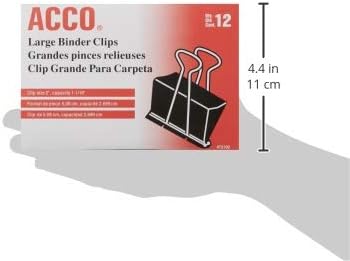 ACCO Binder Clips, Large, 2 Boxes, 12 Clips/Box (72102)
