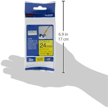 Brother Genuine P-touch TZE-FX651 Tape, 1" (0.94") Wide Flexible-ID Laminated Tape, Black on White, Best Suited for Wire Wrapping and Flagging, Water-Resistant, 0.94" x 26.2' (24mm x 8M), TZE-FX651