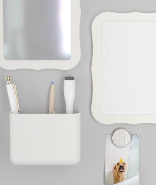 U Brands White Locker Accessory Kit, with Magnets, Mirror, Whiteboard, Marker, Cup, 6 Pieces