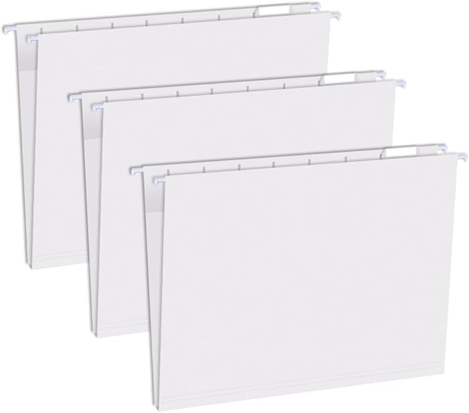 50pcs Grey Decorative Hanging File Folders,Filing Cabinet, Letter Size with 1/5-Cut Adjustable Tab Durable, 50 pcs Per Box,Cute,Color,Pastel