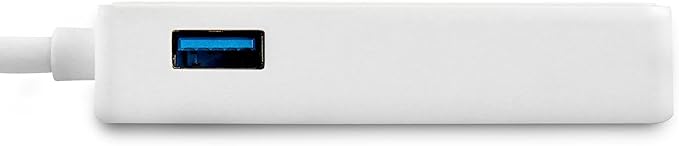 StarTech.com USB 3.0 to Gigabit Ethernet Adapter NIC w/ USB Port (White) - USB 3.0 NIC - 10/100/1000 Mbps USB 3.0 LAN Adapter (USB31000SPTW)