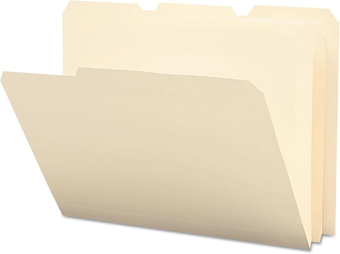 Smead Poly File Folder, 1/3-Cut Tab, Letter Size, Manila, 48 per Pack (10510)