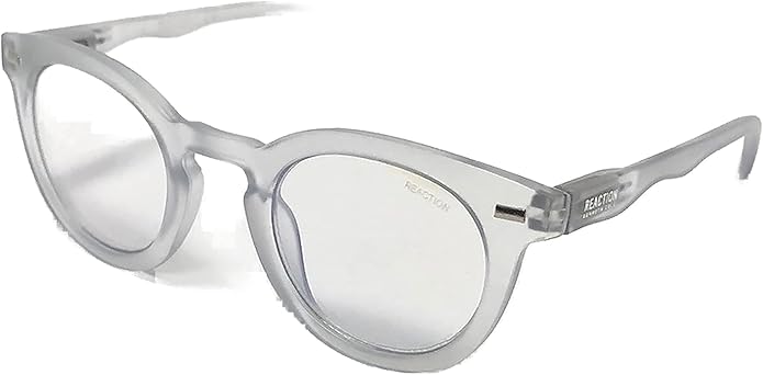 Kenneth Cole REACTION KC1500-B Round Blue Light Blocking Eyewear Frames, Crystal, 45mm