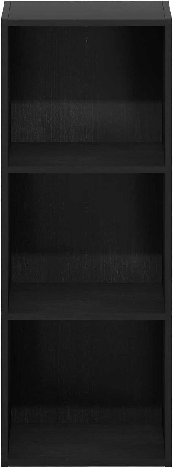 Furinno Pasir 3-Tier No Tool Assembly Open Shelf Bookcase, Blackwood