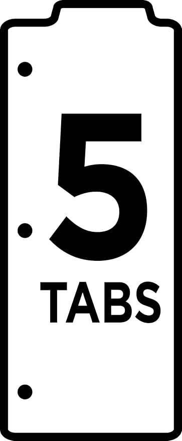 Avery Snap-In Plastic Bookmark Dividers for 3 Ring Binder, White Labels, 1 Assorted Color Set of 5 Tabs, 3 Packs, 15 Page Dividers Total (24908)