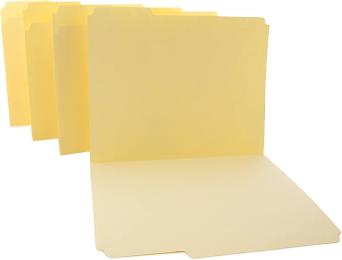 BAZIC Products Manila File Folders, 1/3-Cut Letter Size with Left, Right, and Center Tab Positions, Ideal for Organizing and Filing Documents, 12/Pack, 1-Pack