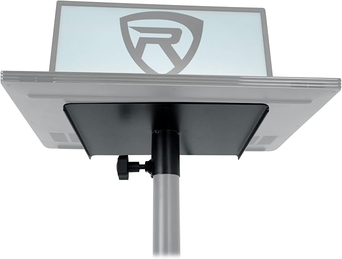 Rockville ACC4 Monitor/Laptop Projector Shelf for 35mm Speaker Stand, 66lb Capacity, EVA-Lined, Easy Adjustment, Perfect for Studio Monitors, Laptops