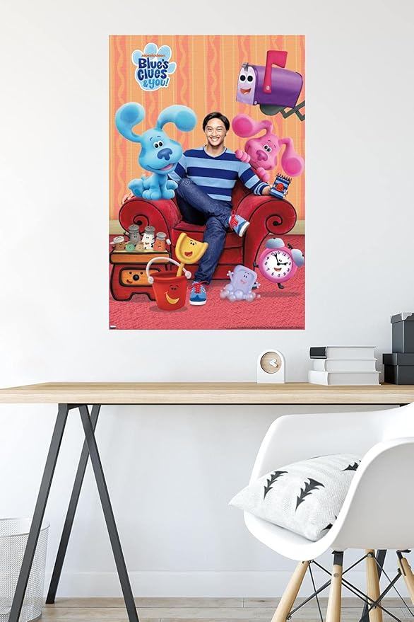 Nickelodeon Blue's Clues - Group Wall Poster, 34L" x 22.4W", Premium Poster & Mount Bundle