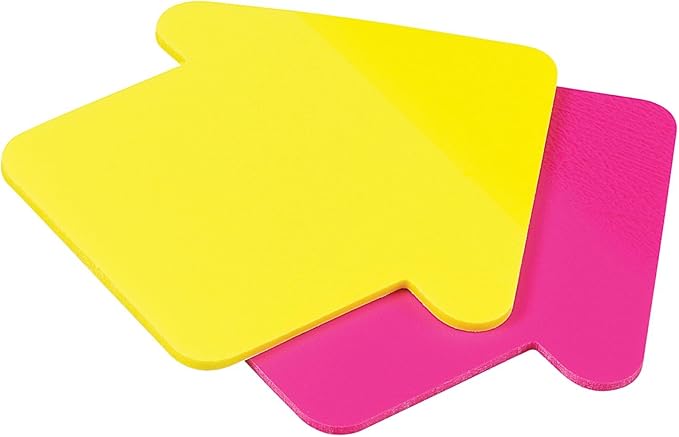 Avery Sticky Notes, See-Through, Large Arrow, 2.75 x 2.75 Inches, Yellow and Magenta, 60 Sheets (22590)