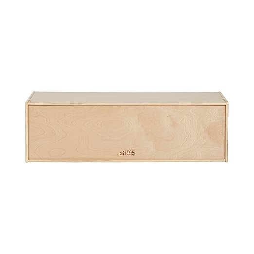 ECR4Kids Streamline 10 Cubby Tray Storage Cabinet, 2x5, Classroom Furniture, Natural