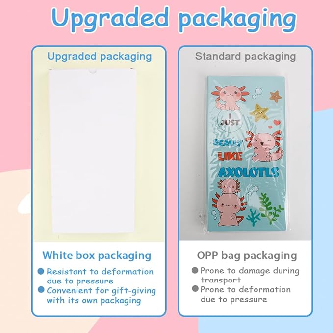 QPIXVB Cute Sticky Notes,Axolotl Sticky Notes Set,Axolotl Gifts,Post It Notes,440 Sheets,Back to School Supplies,Axolotls Birthday Party Decorations,Animal Writing Memo Pads for Kids Employee