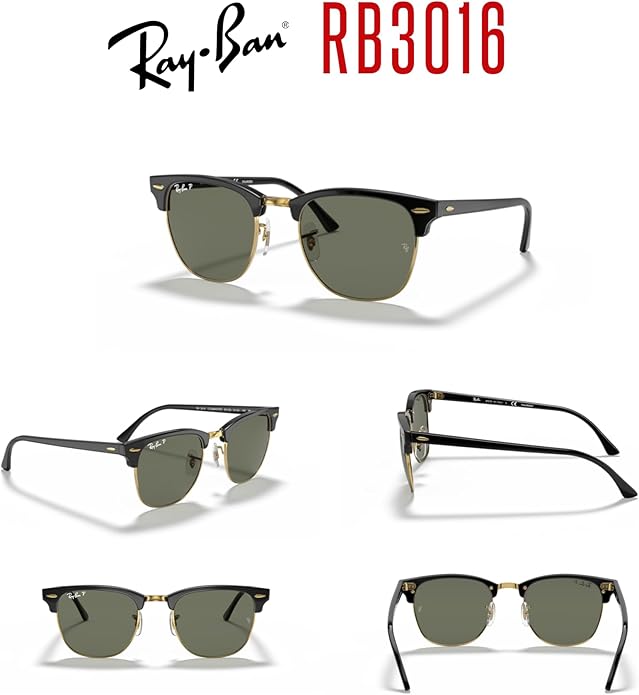 Ray-Ban RB3016 CLUBMASTER Sunglasses For Men For Women +BUNDLE with ACCESSORY EYEWEAR KIT