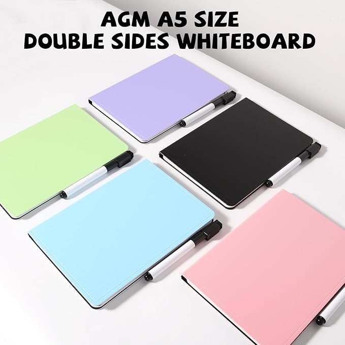 AGM Portable White Board Dry Erase, Double Sided Folding Whiteboards with Pen, Small Dry Erase Board for Study, Meeting, Doodling, Planning, Blue