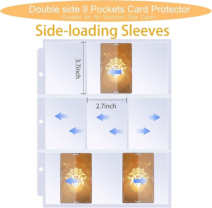 Premium 9-Pocket Card Binder – Holds 540 Cards, Side-Loading Sleeves, Embossed Dragon Cover – for Game Cards, Sports Cards, Business Cards, Coupon Cards, MTG, – Black