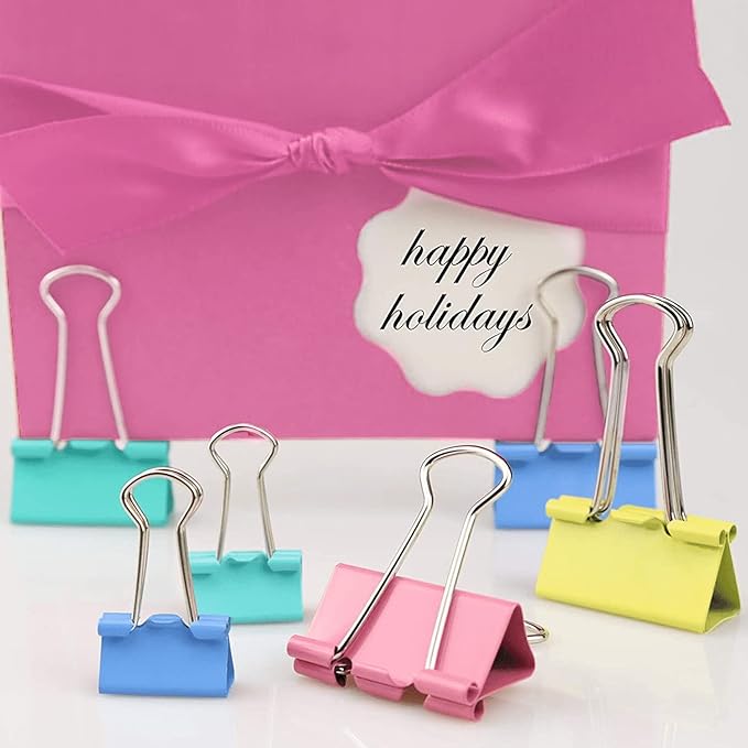 350PCS Binder Clips, Paper Clips, Large Binder Clips Assorted Sizes Set - Back to School - Bulldog Clips, Office Clips, Paper Clamps, Colorful Binder Clips for Office and School Supplies