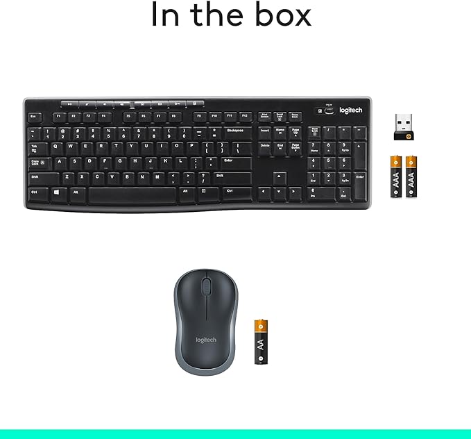 Logitech 920004536 MK270 Wireless Combo Keyboard/Mouse USB Black