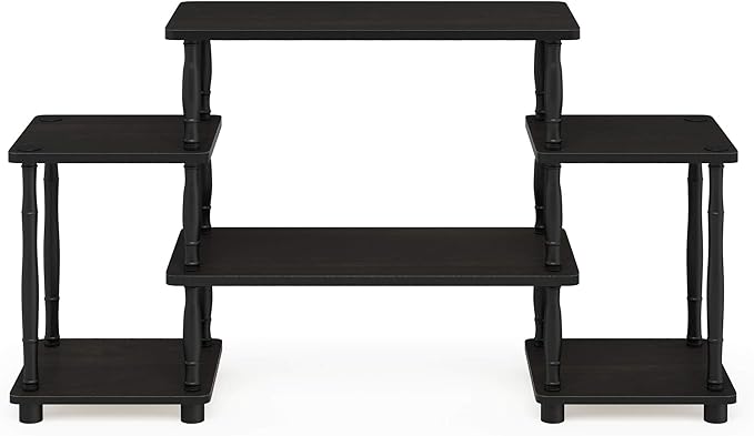 Furinno Turn-N-Tube No Tools Entertainment Center, Classic Square Corner, Espresso/Black