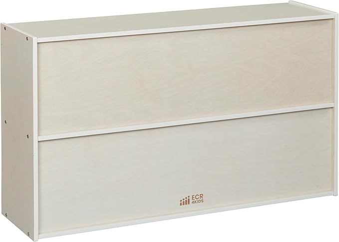 ECR4Kids Streamline 20 Cubby Tray Storage Cabinet, 4x5, Classroom Furniture, White Wash