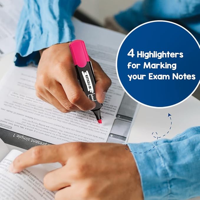 Cello Desk Station, Assorted office stationery items| Ball Pens, Marker, Highlighters |23 Stationery items & 1 pen stand| Ideal for office and home use, Multicolor | Best pen for Exam(Plastic)