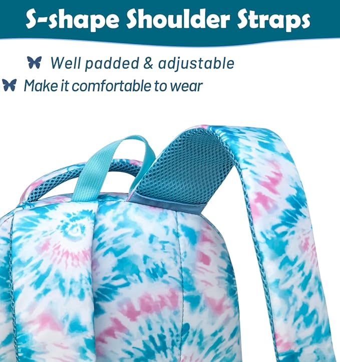 BLUEFAIRY Girls Backpack with Lunch Box for Kids Primary Elemenatry Book Bag Set Middle School Bookbags Set for Teens Childs Back to School Gifts 2 Pcs Blue