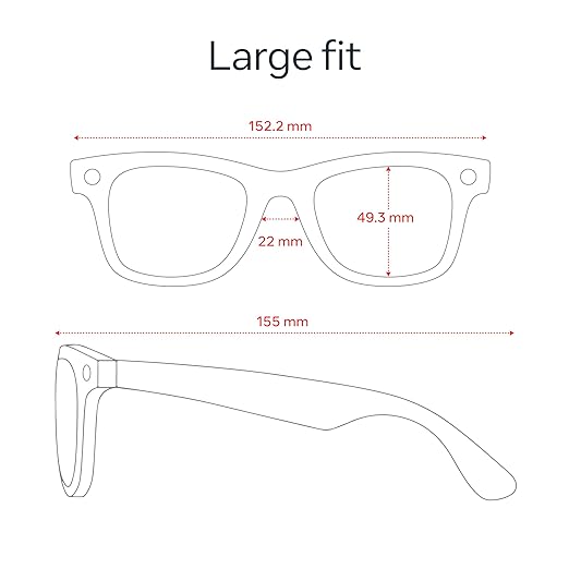 Ray-Ban Meta (Gen 2), Wayfarer Large, Shiny Black | Smart AI Glasses for Men, Women — 2X Battery Life — 3K HD Resolution — 12 MP Ultra-Wide Camera, Audio, Video — Green Lenses — Wearable Technology