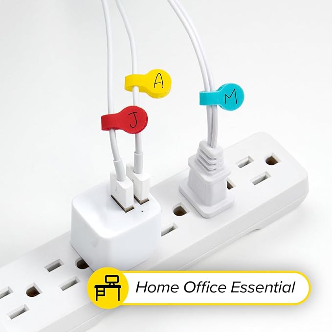 Wrap-It Storage - Mini Multi-Color Cable Labels (60 Pack) - Colorful Charger & Wire Labeler