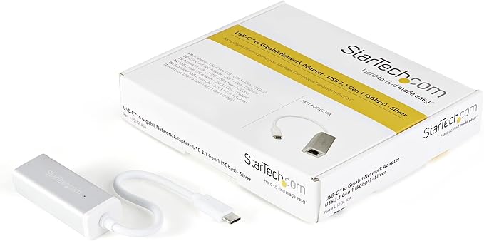 StarTech.com USB-C to Gigabit Ethernet Adapter - Aluminum - Thunderbolt 3 Port Compatible - USB Type C Network Adapter (US1GC30A)