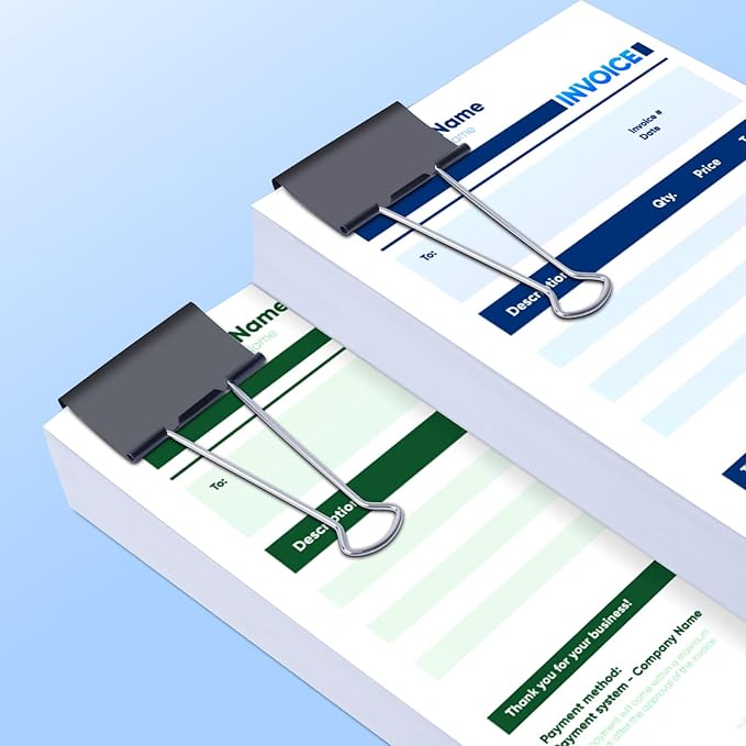 Ufmarine Jumbo Binder Clips 3 inch (18 Pcs), Extra Large Binder Clips Giant for Office Supplies