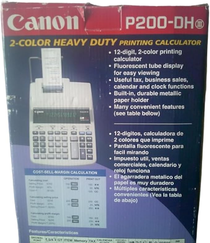 Canon P170-Dh-3 Printing Calculator, Black/Red Print, 2.3 Lines/Sec