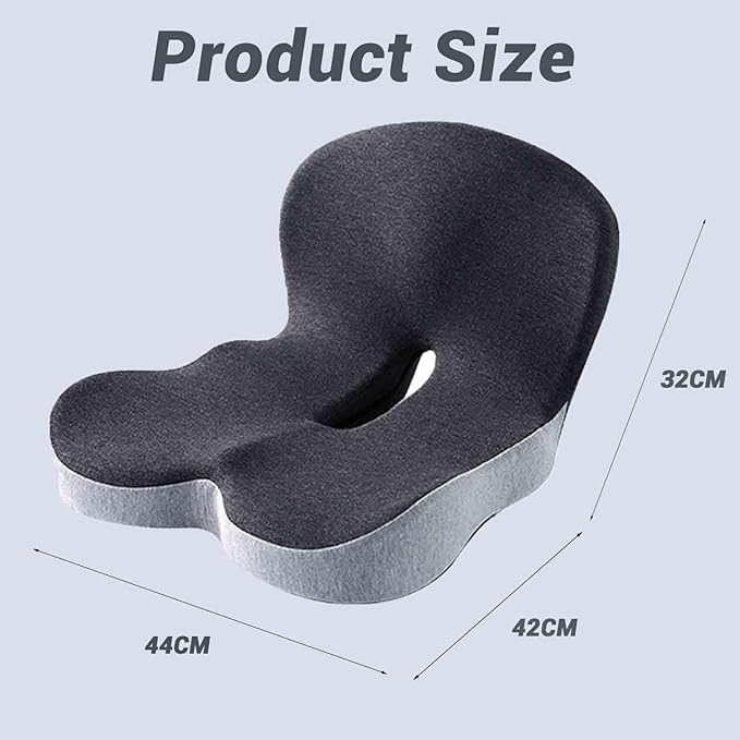 Back and Seat Cushion, Car Seat Cushion, Memory Foam L-Shaped Integrated Car Cushions, Ergonomic Car Cushion for Big People with Back Support (Mix-Grey)
