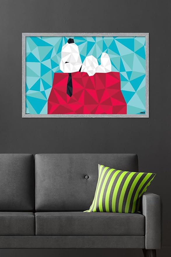 Peanuts: Astronomy-Geometry - Snoopy Wall Poster, 34L" x 22.4W", Gray Framed Version