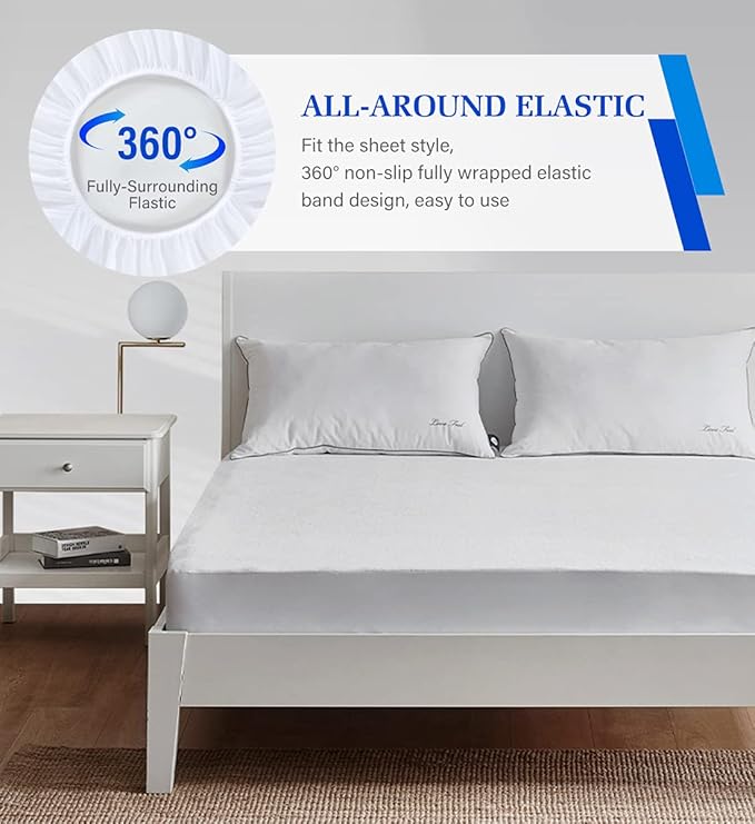 Twin XL Mattress Protector,Mattress Cover Noiseless Waterproof Soft Breathable Terry for Pets Kids Adults 39" x 80"