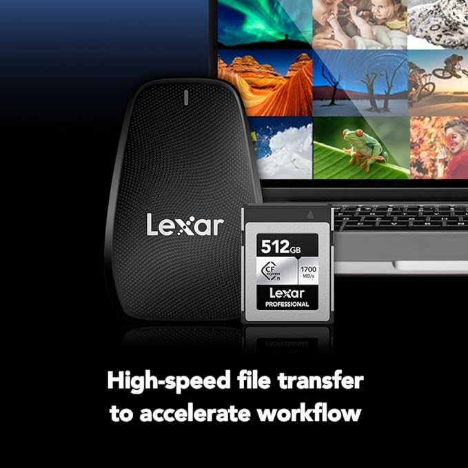 Lexar 512GB Professional Silver SE CFexpress Type B Memory Card, for Photographers, Videographers, Up to 1700/1250 MB/s, 8K Video (LCXEXSE512G-RNENU)