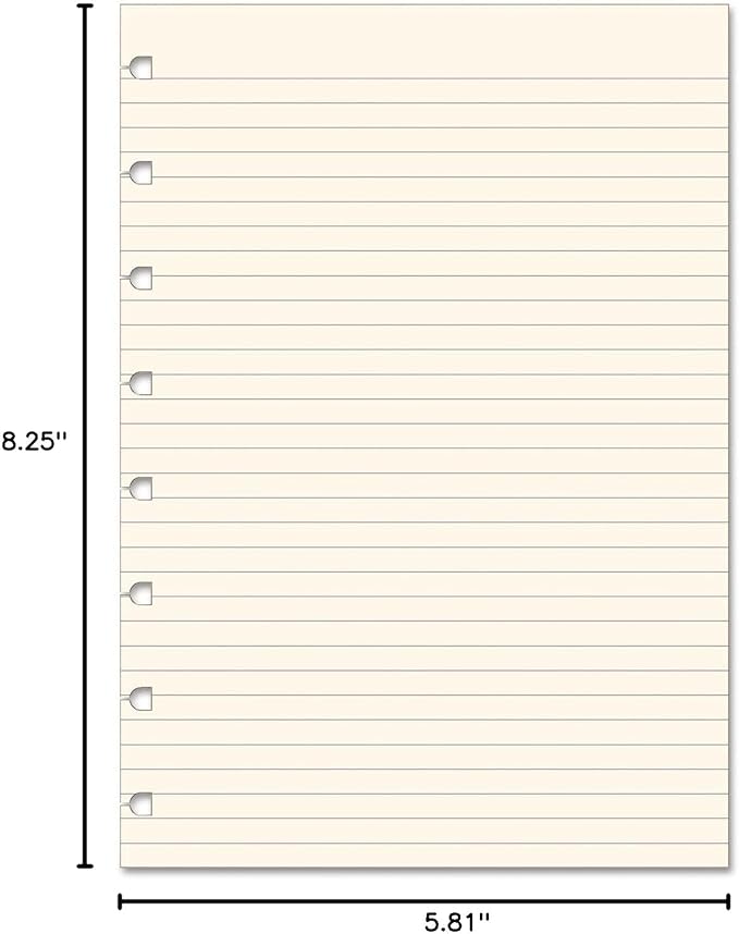 Filofax Notebooks A5 Ruled Journal Refill, Movable, 8 1/4 x 5 13/16 inches, 32 Cream Sheets Fits Filofax Refillable A5 (B152008U)