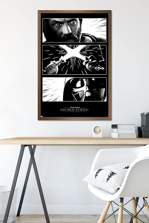 Trends International Star Wars: Obi-Wan Kenobi - Panels Wall Poster, 22.375" x 34", Bronze Framed Version