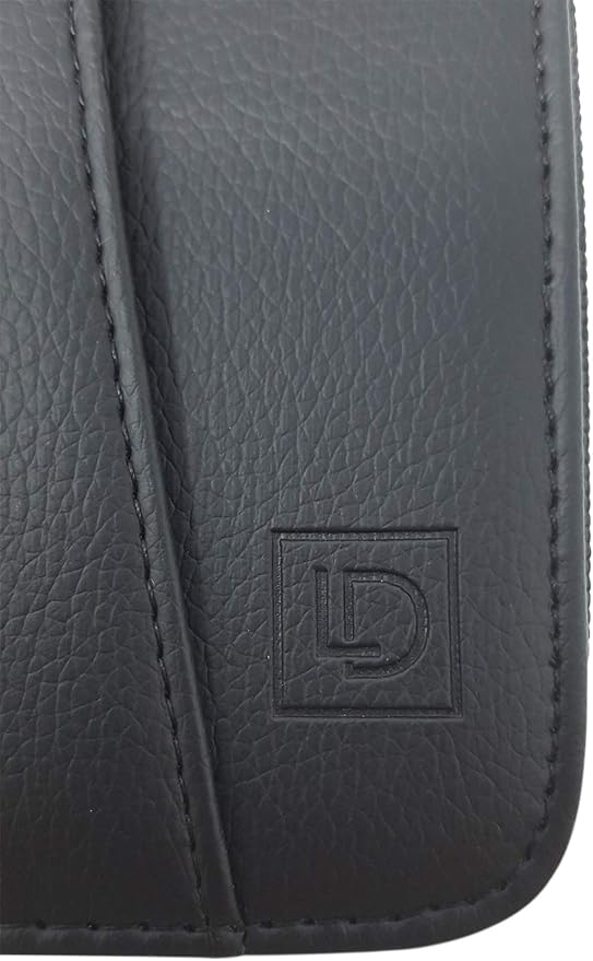 Customized Leather Portfolio Padfolio - Name/Logo Printed on Matt Black Personalized Faux Leather Business Portfolio Binder & Organizer Folder with 10.5 Inch Tablet Sleeve