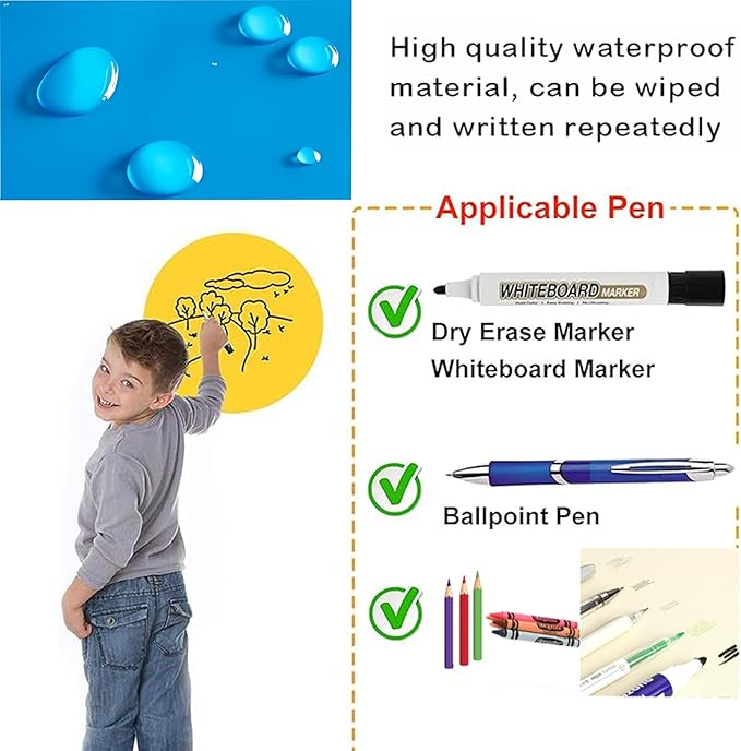 Erasable writable(Frontside) Table mat,Dual Sided Desk Mat, Large Mouse Pad, Notepad, Writing White Board (Includes 7.9"x9.4" Portable Mousepad)