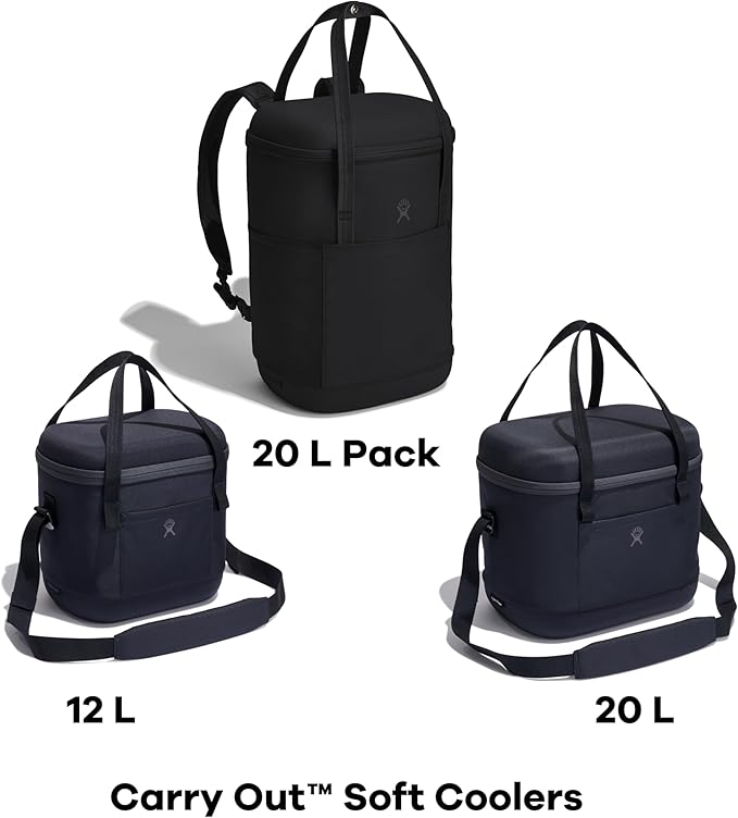 Hydro Flask Cooler Bag - Insulated Portable Soft Cooler - 20 L Capacity in Black