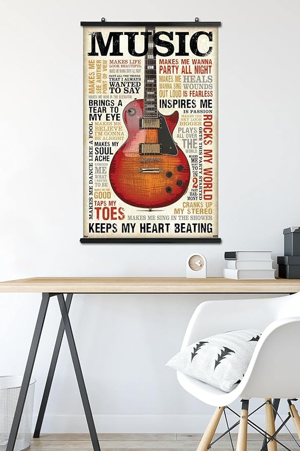 Trends International Music Inspires Me Wall Poster, 22.375" x 34", Poster & Mount Bundle