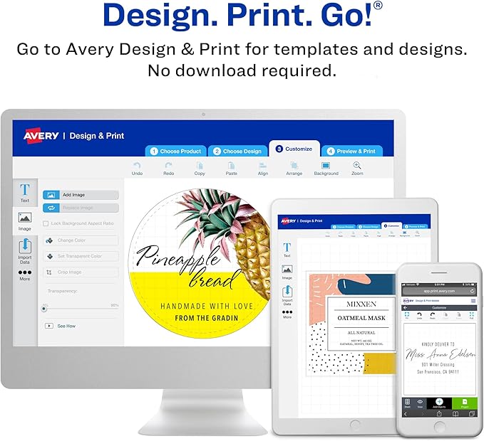 Avery Glossy White Rectangle Labels, 5.5" x 8.5", 200 Glossy White Labels, Permanent Adhesive, Laser/Inkjet Printable