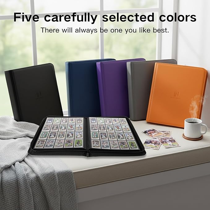 1280+ Cards 20 Pocket Card Binder Collector Card Album Trading Card Binder Ringless Trading Card Album Side Loading Compatible with TCG, Game & Sports Cards (Black)