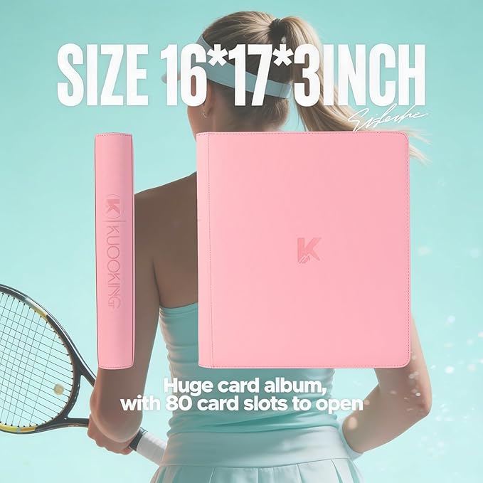 2000 Pockets Trading Card Binder, 20-Pocket Card Ablum Compatible with MTG,Sports Cards & Other Standard Size Trading Card (PINK)