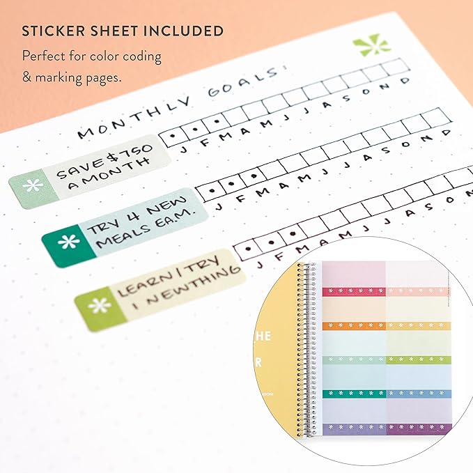 Erin Condren Dot Grid 7x9 Bold Blooms Cover Notebook Spiral Bound Journal for Writing, and Note Taking, Premium Paper, Stylish Floral Cover, Perfect for School, Office, and Creative Planning