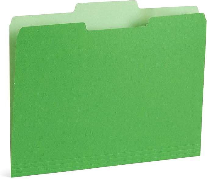 Blue Summit File Folders, Letter Size, 1/3 Tab, Two-Tone Bright Colors – 100 Pack