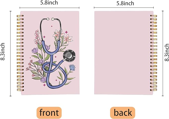 Stethoscope Medical Notebook Journal, Doctor Nurse Notebook, Medical Student Gifts, Future Nurse Gifts, Doctor Gifts for Women Men, Nurse Appreciate Gifts, Spiral Notebook 5.5x8.3 Inch