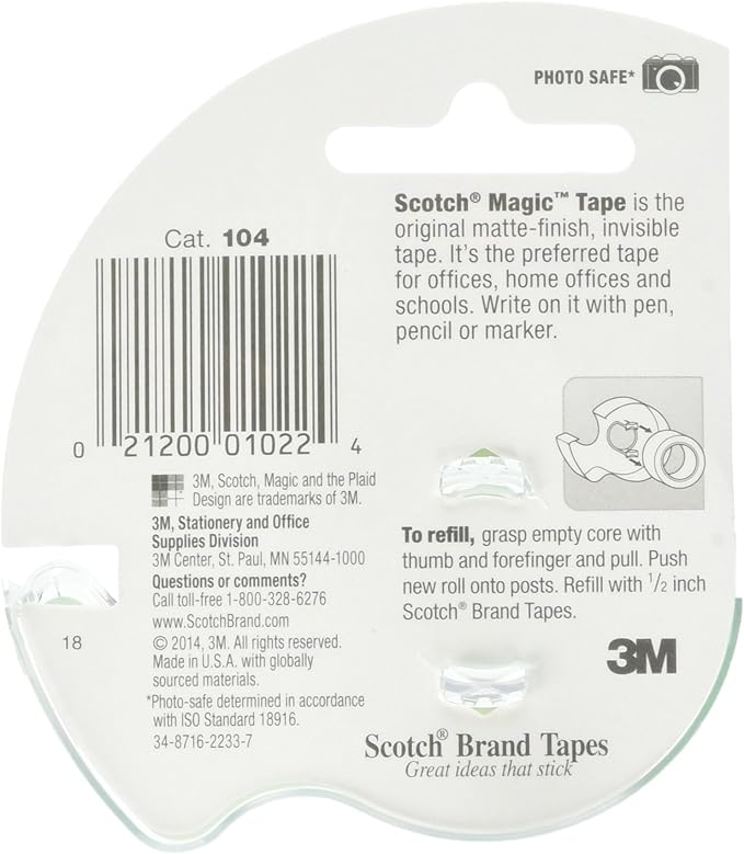 Scotch Magic Tape, 1/2 x 450 Inches, 6 Rolls