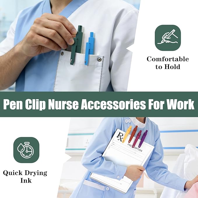 Gel Pens, 8 Pack Fine Point Black Ink Smooth Writing Ink Pen, Retractable Quick Dry Aesthetic Cute Pens for Women Nurses School Office Supplies