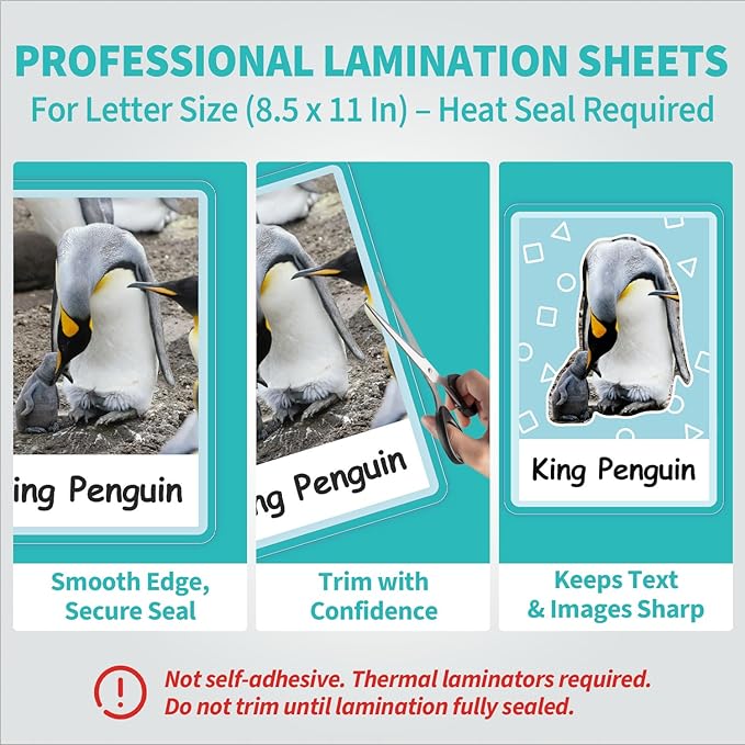 Binditek Laminating Sheets 5 Mil, Universal Fit for All Thermal Laminators, 50 Pack Thermal Laminating Pouches, Letter Size 8.5 x 11 in, Clear Glossy