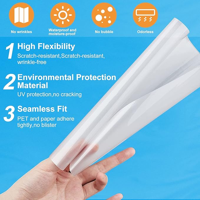 RyhamPaper Thermal Laminating Pouches, Laminating Sheets 8.9 x 11.4-Inches/Letter Size/5 mil, 100 Pack Laminator Sheets for Sealed Document, Cards, Clear Laminated Finish, Round Corner, Waterproof