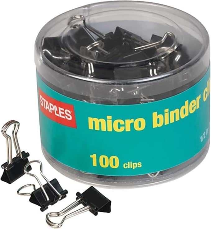 Staples Metal Binder Clips, Micro (15340)